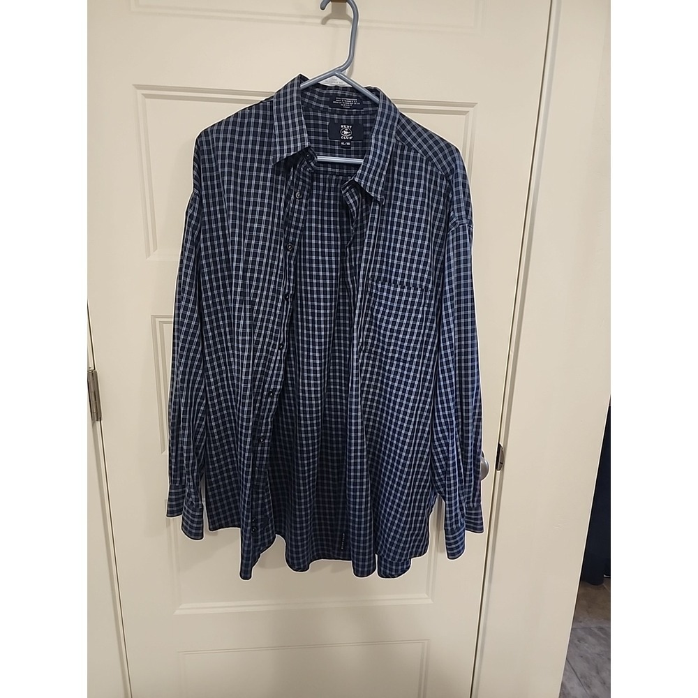 Hunt‎ Club Casual Button Up Long Sleeve Shirt Mens XL Plaid 100% Cotton